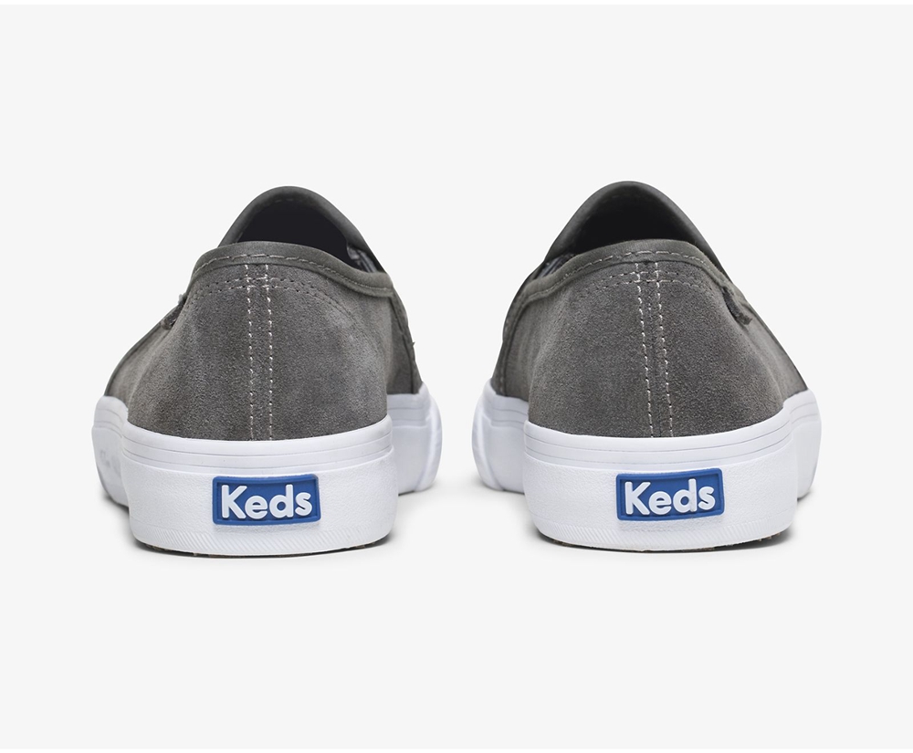 Keds Womens Slip Ons Grey - Double Decker Suede - 154PCGSKA